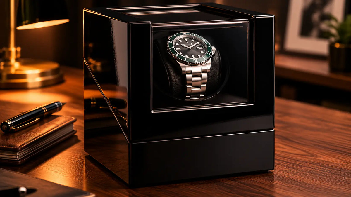 Single Watch Winder of Brummell Winders, Black Piano color
