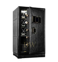 Black watch winder safe with digital display on a white background