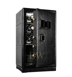 Black watch winder safe with digital display on a white background