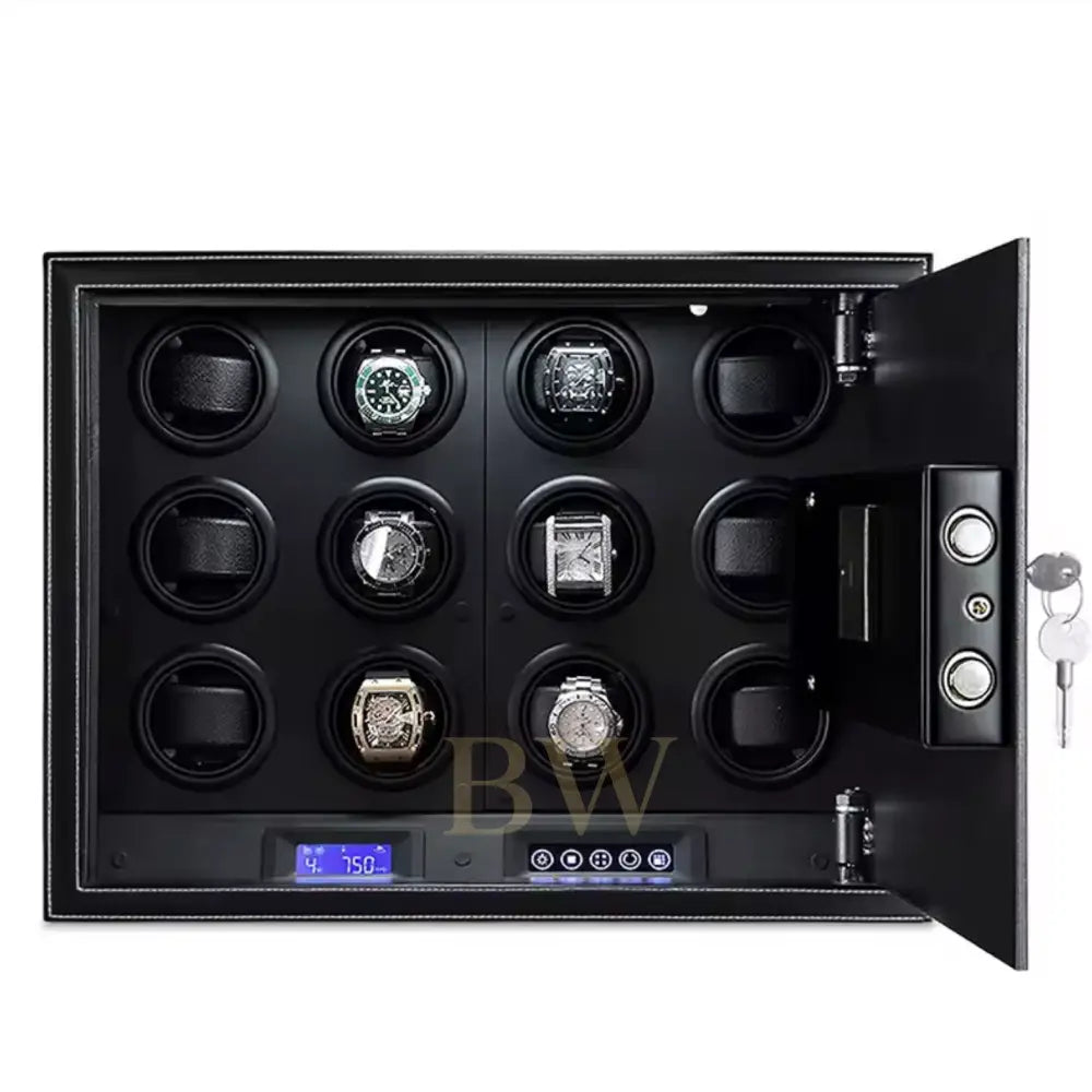 Watch Winder Safe - Le Gardien - 12 Slots Black - Watch Winder