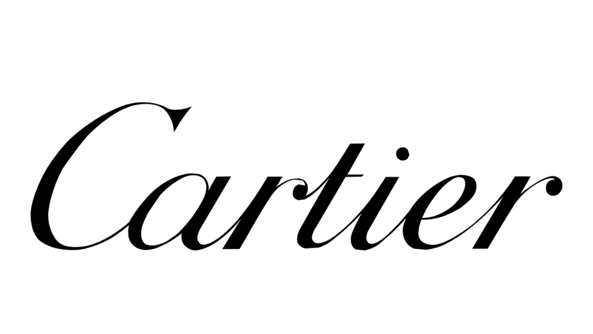 The Cartier logo in black cursive script on a solid white background.
