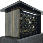 Black wooden watch winder safe