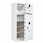 White watch winder safe with open doors on a white background. Fully customizable.
