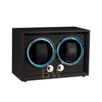 Black watch winder with two rotating compartments on a white background
