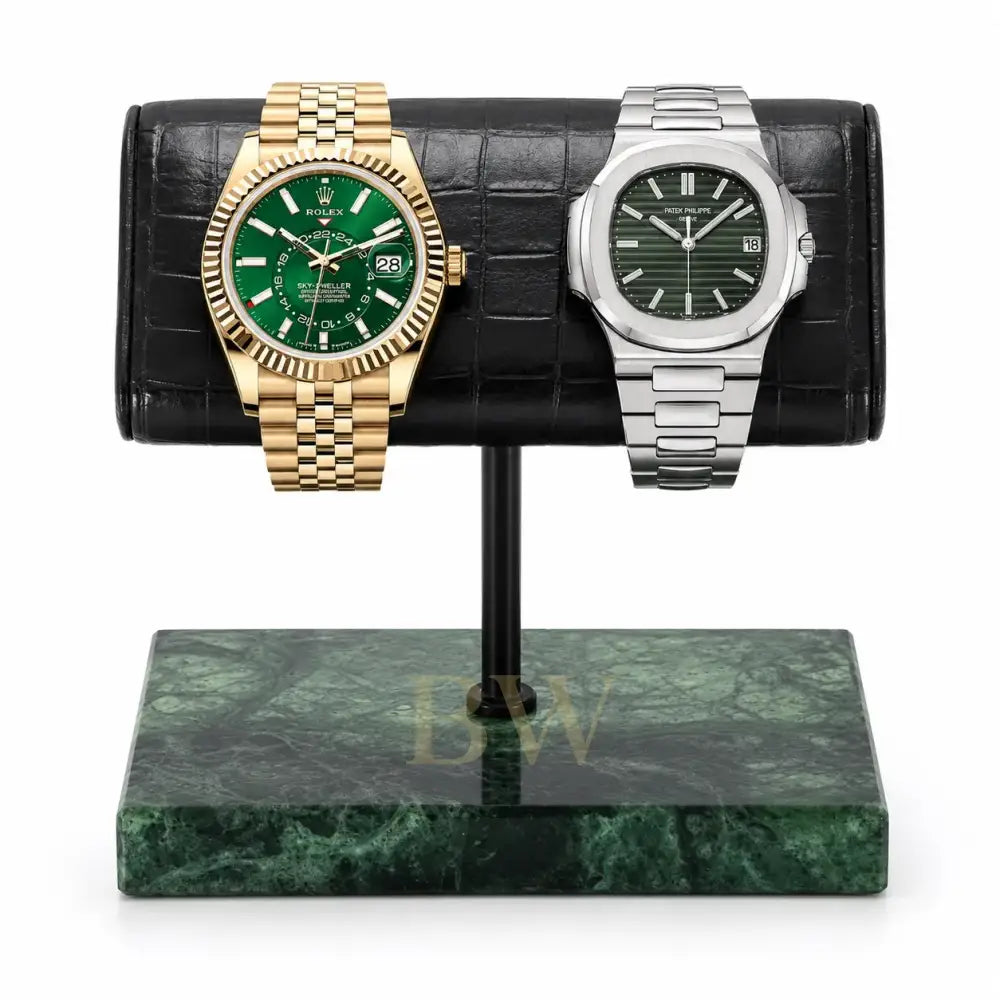 Luxury Watch Stand for 2 Watches, jade stone