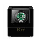 Rolex Watch Winder with a black case on a white background