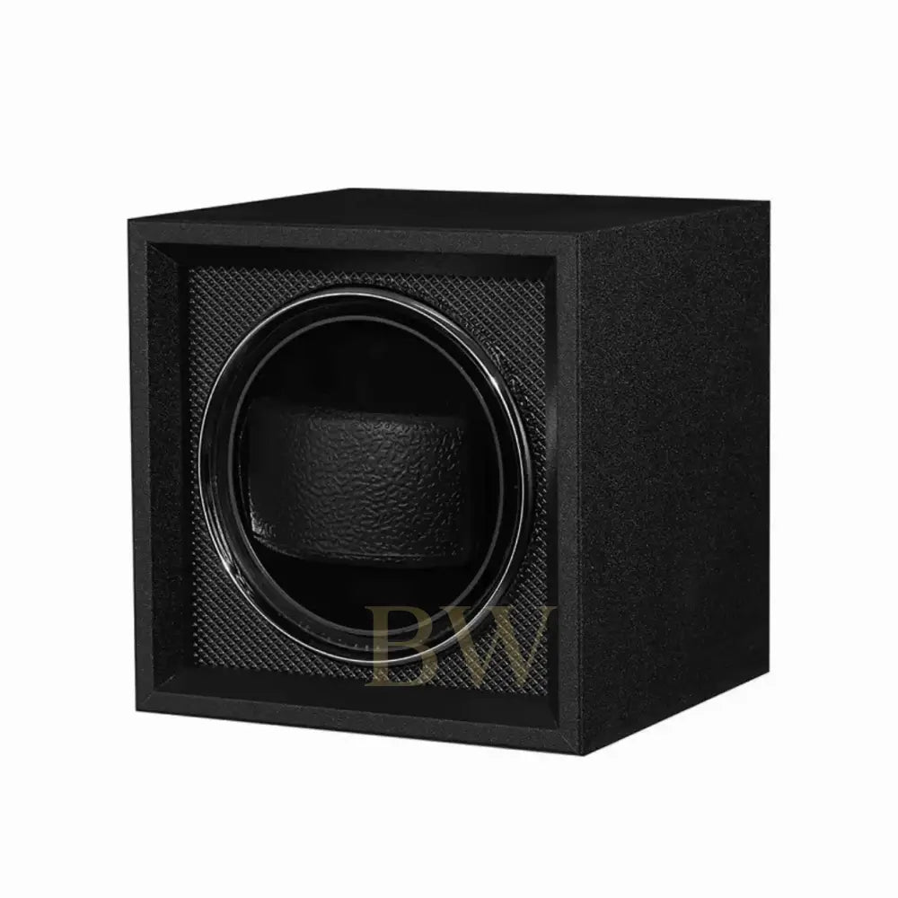 Black watch winder for Tudor and other watches on a white background