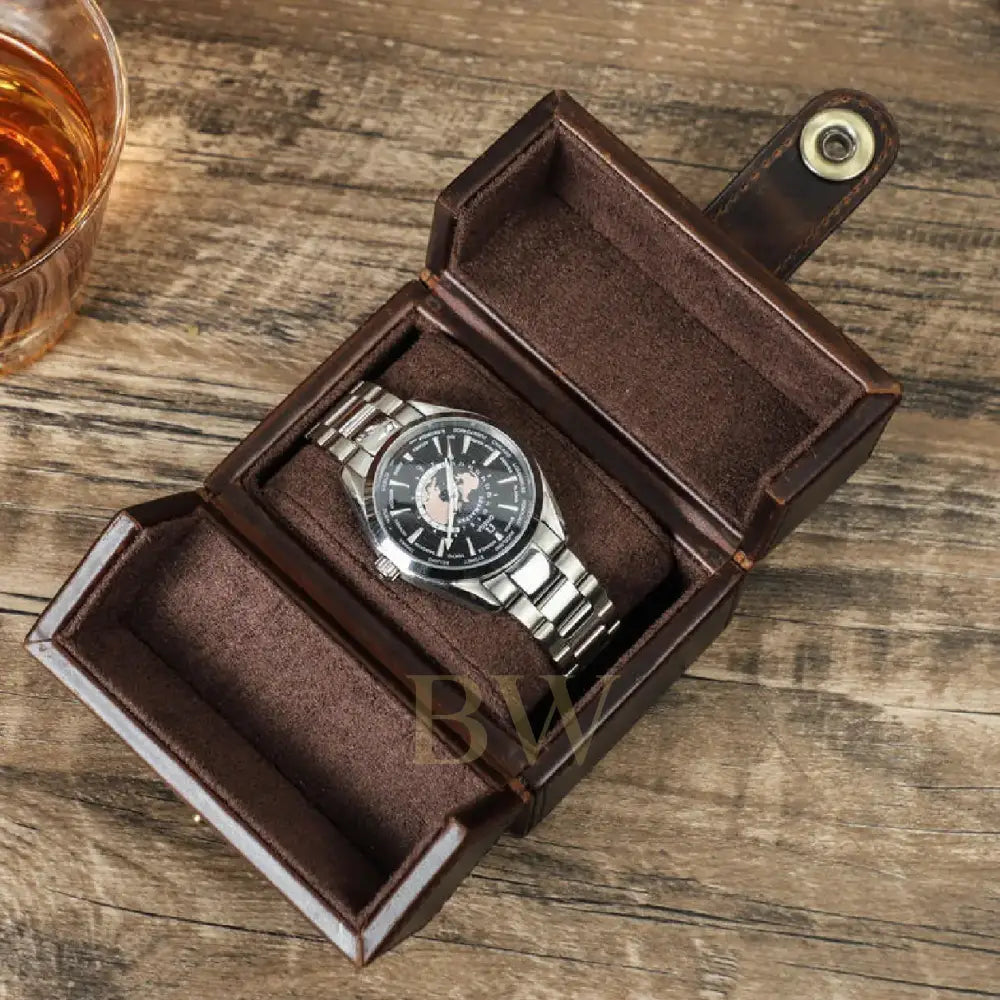 Watch box on a wooden table