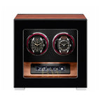Watch winder with two luxury Tissot and Omega watches inside, finger print opening